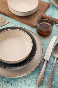 16 részes porcelán étkészlet krém-kék