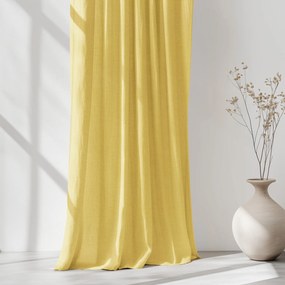 Goldea lenvászon keveréket tartalmazó drapéria - sárga 140x145 cm