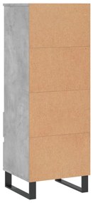 betonszürke szerelt fa magasszekrény 40 x 36 x 110 cm