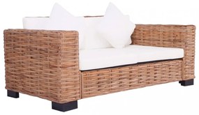 2-személyes természetes rattan kerti kanapé