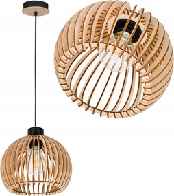 Függő lámpa túlnyúló mennyezeti csillár Loft lámpabúra gömb 36 Fa 1x E27