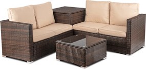 Kerti bútor szett barna/bézs színben – NEGRO