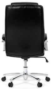 Fekete ökobőr irodai szék hintamechanikával. KA-F1385 BK