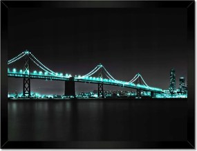 Poszter keretben 40x30 Türkiz fények