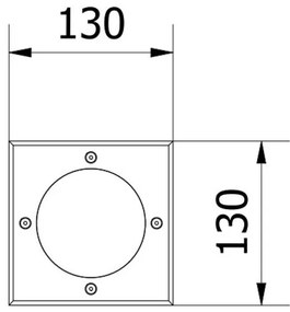 Lámpa Kerti lámpatest BETA-K (négyzet), max.50 W, GU10, IP67, AC220-240V, 50/60Hz, inox