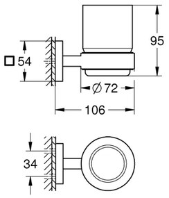 GROHE 410972430 - START CUBE pohártartóval, fekete