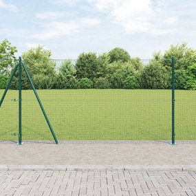 Hegesztett Drótkerítés 7 Felfogató Oszloppal Zöld 1.2x10 m Acél