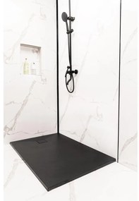 Cagliari Black 80x120x2,6 cm szögletes, SMC zuhanytálca szifonnal
