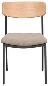 Bézs-natúr színű étkezőszék szett 2 db-os Maymont – Rowico