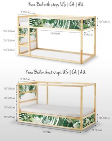 Matrica ikea bútorokhoz - kura bed Trópusi zöld