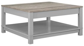 Szürke-natúr színű dohányzóasztal tölgyfa dekorral 89x89 cm Carver – Støraa