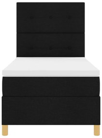 Box Spring Ágy matraccal Fekete Egyszemélyes Szövet