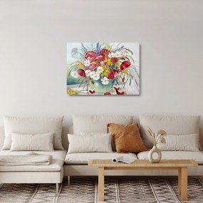 Egy váza képe vadvirágokkal (üvegen) (70x50 cm)