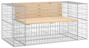 tömör fenyőfa gabion kerti pad 143x71x65,5 cm