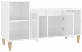 fehér magasfényű szerelt fa TV-szekrény 100x35x55 cm