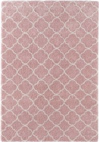 Krémrózsaszín vastag shaggy szőnyeg nappaliba,marokkói mintás 120x170 cm