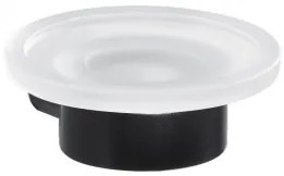 PIRENEI szappantartó, matt fekete/tejüveg (PI1114)