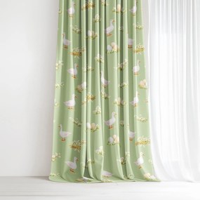 Goldea húsvéti dekor függöny - libák és húsvéti tojások 280x150 cm