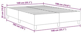 Boxspring Ágy Krém 140x200 cm Corduroy Szövet