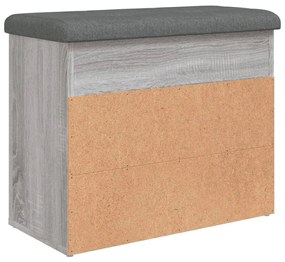 szürke sonoma színű szerelt fa cipőtároló pad 62 x 32 x 50 cm