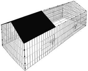 Cadoca® Nyúlketrec 180x75x75 cm - fekete tető