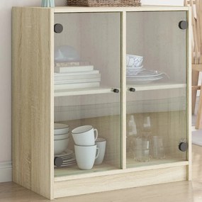 vidaXL sonoma tölgy színű kisszekrény üvegajtókkal 68 x 37 x 75,5 cm