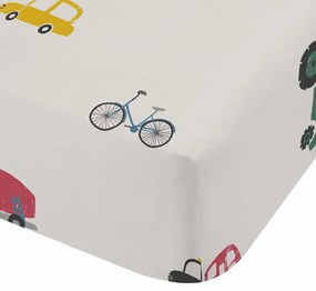 Fehér gumis egyszemélyes pamut gyerek lepedő 90x190 cm Transport – Bianca