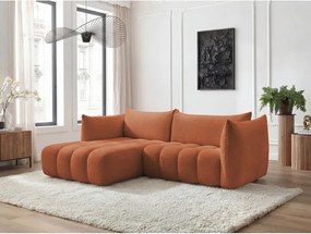 Narancssárga buklé sarokkanapé (bal oldali-heverő résszel) Azra – Bobochic Paris