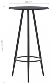 fekete MDF bárasztal 60 x 107,5 cm