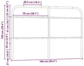 fejtámla sonoma tölgy 160 cm acél és műfa