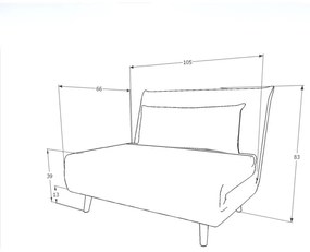 Szürke kihúzható fotel SPIKE