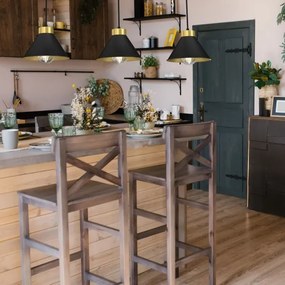 Csillár zsinóron DEMET 3xE27/60W/230V fekete/arany