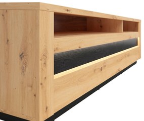 TV asztal/szekrény Ostia RTV2S ( artisan tölgy + fekete tölgy) ( LED világítással). 1025965