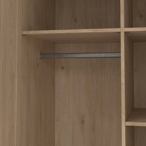 Natúr színű ruhásszekrény tölgyfa dekorral 99x200x62 cm Billund – Tvilum