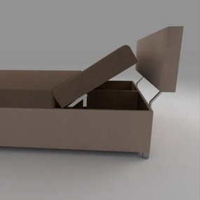 Kárpitozott heverő állítható fekvőrésszel és tárolóhellyel DALLAS 108x205 cm barna/sötétbarna