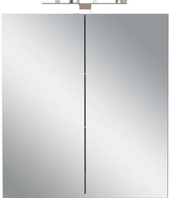 Antracitszürke fali tükrös fürdőszoba szekrény 60x71 cm Arcena – Germania