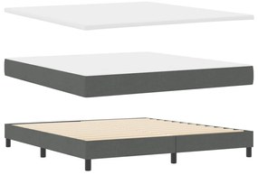 Boxspring ágy matraccal, sötétszürke, 180 x 200 cm, szövet.