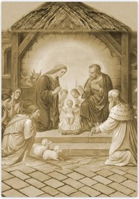 Poszterek 70x100 Szépia színű jászol