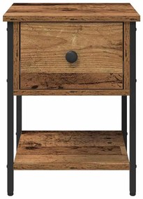 Éjjeli asztal fiókkal 2 pcs Régi fa 34 x 35,5 x 45 cm Faanyag