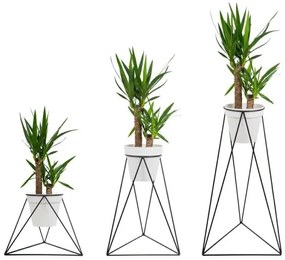 TRIANGL virágtartó állvány 90x50 cm fekete