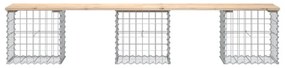 tömör fenyőfa gabion kerti pad 203x44x42 cm