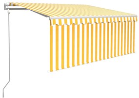 sárga-fehér automata kihúzható napellenző redőnnyel 3 x 2,5 m