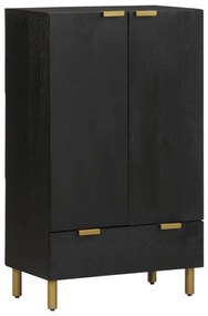 fekete szerelt fa magasszekrény 60 x 33 x 100 cm