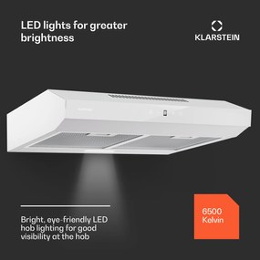 Klarstein Contempo Neo, páraelszívó, szekrény alatti, keringtetés, 175 m³/ó, SenseControl, integrált érintésvezérlés, rozsdamentes acél / akrilüveg