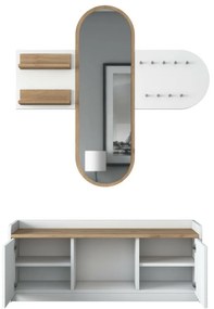 Ema White and Walnut előszoba szett