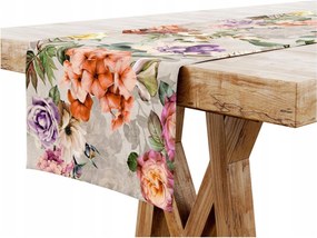 Asztalterítő 40x160 Dekoratív Bézs Virágok 7699