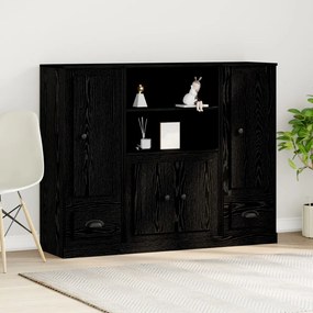 Magas szekrény Fekete Tölgy 132x35,5x103,5 cm Mérnöki Fa