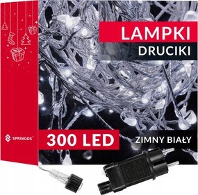 JĂ©gcsap DrĂłt LĂĄmpa 300LED Hideg FehĂ©r Mikro ĂramfĂ©ny 3m