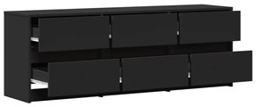 fekete szerelt fa TV-szekrény LED-ekkel 140 x 34 x 50 cm