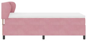 Boxspring Ágy Matrac Rózsaszín 90x190 cm Bársonyos